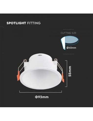 6636-Portafaretto LED da Incasso Rotondo GU con Sezione Rotonda Colore Bianco-3