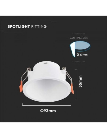 6636-Portafaretto LED da Incasso Rotondo GU con Sezione Rotonda Colore Bianco-3