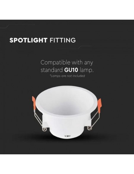 6636-Portafaretto LED da Incasso Rotondo GU con Sezione Rotonda Colore Bianco-5