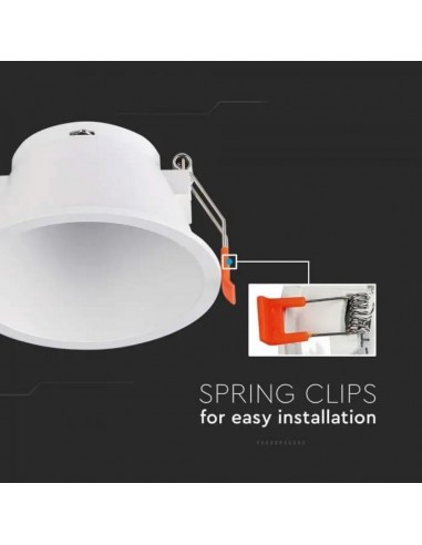 6636-Portafaretto LED da Incasso Rotondo GU con Sezione Rotonda Colore Bianco-6