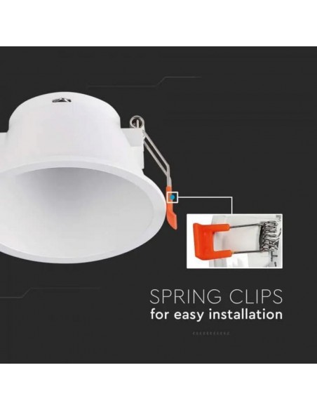 6636-Portafaretto LED da Incasso Rotondo GU con Sezione Rotonda Colore Bianco-6