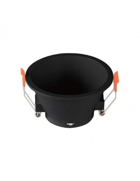 6637-Portafaretto LED da Incasso Rotondo GU con Sezione Rotonda Colore Nero-1