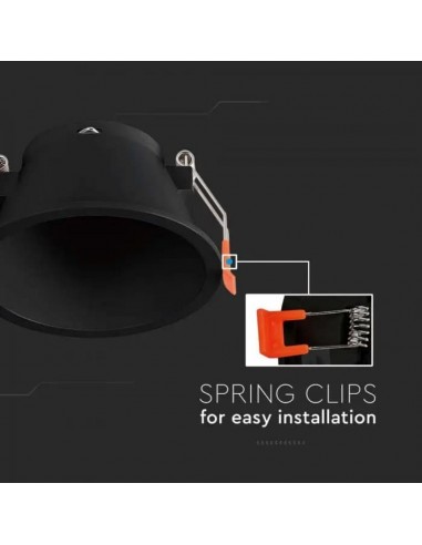 6637-Portafaretto LED da Incasso Rotondo GU con Sezione Rotonda Colore Nero-6