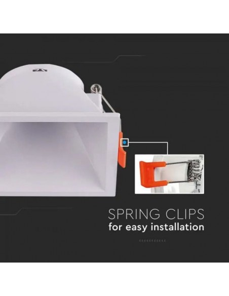 6638-Portafaretto LED da Incasso Quadrato GU con Sezione Quadrata Colore Bianco-6