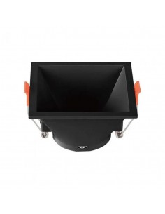 6639-Portafaretto LED da Incasso Quadrato GU con Sezione Quadrata Colore Nero-1
