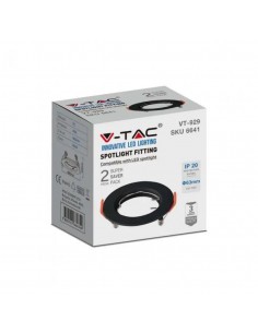 6641-Portafaretto LED da Incasso Rotondo GU x Colore Nero-1 2