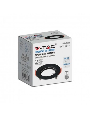 6641-Portafaretto LED da Incasso Rotondo GU x Colore Nero-2