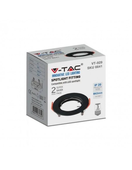 6641-Portafaretto LED da Incasso Rotondo GU x Colore Nero-2