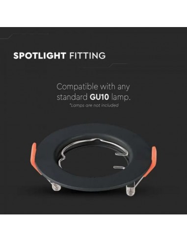 6641-Portafaretto LED da Incasso Rotondo GU x Colore Nero-5
