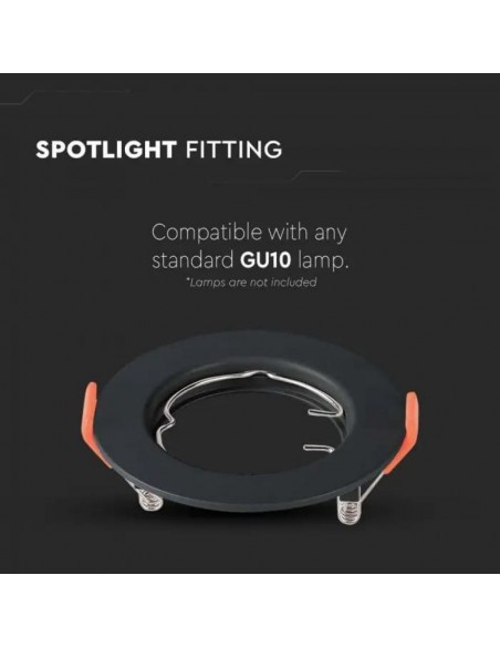 6641-Portafaretto LED da Incasso Rotondo GU x Colore Nero-5