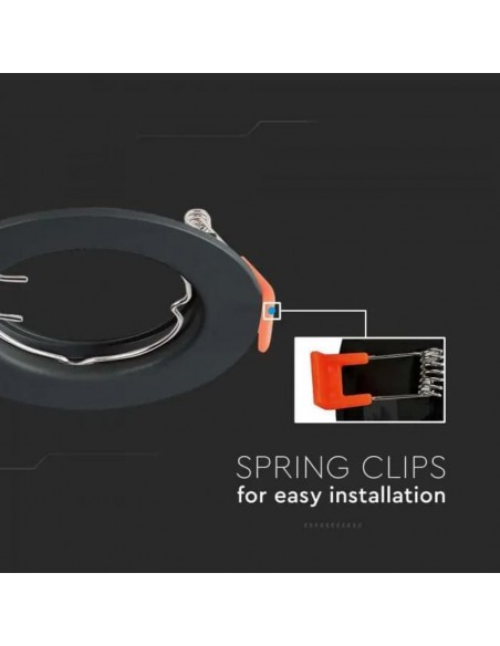 6641-Portafaretto LED da Incasso Rotondo GU x Colore Nero-7