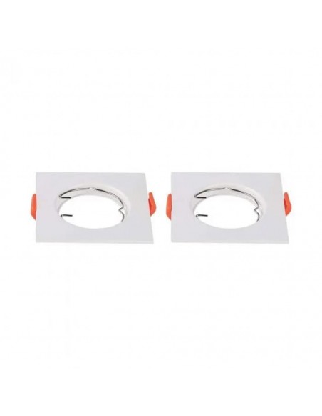 6642-Portafaretto LED da Incasso Quadrato GU Colore Bianco Box  Pezzi-1