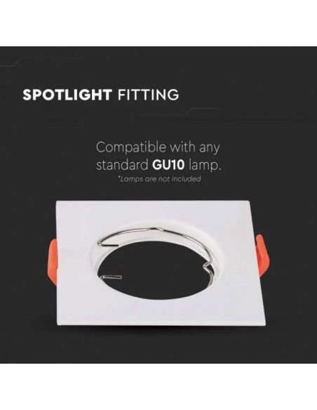 6642-Portafaretto LED da Incasso Quadrato GU Colore Bianco Box  Pezzi-5