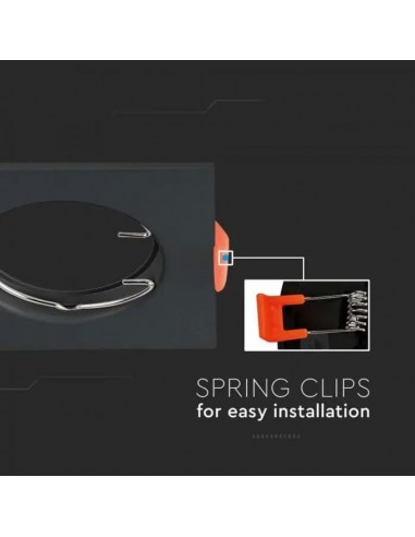 6643-Portafaretto LED da Incasso Quadrato GU Colore Nero Box  Pezzi-5