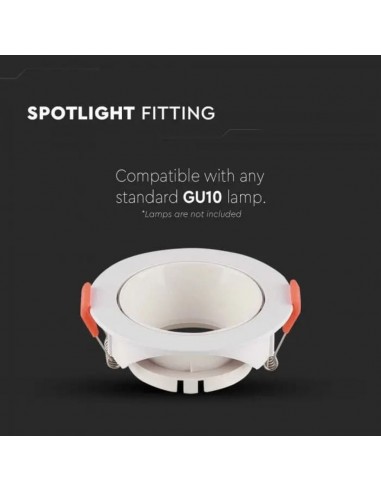 6644-Portafaretto LED da Incasso Rotondo GU Colore Bianco-5