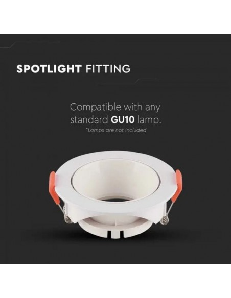 6644-Portafaretto LED da Incasso Rotondo GU Colore Bianco-5