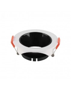 6645-Portafaretto LED da Incasso Rotondo GU Corpo Bianco Riflettore Nero-1
