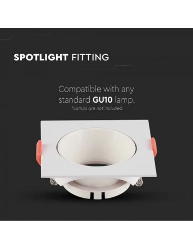 6650-Portafaretto LED da Incasso Quadrato GU Colore Bianco-6