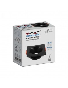 6652-Portafaretto LED da Incasso Quadrato GU Colore Nero-1 2