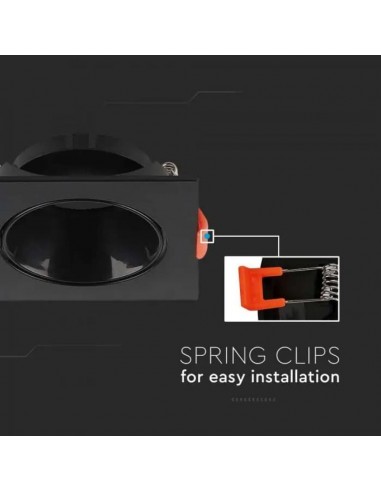 6652-Portafaretto LED da Incasso Quadrato GU Colore Nero-6