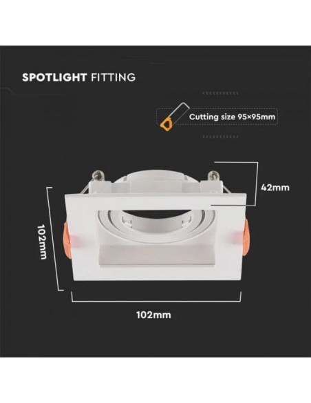 6656-Portafaretto LED da Incasso Quadrato GU Colore Bianco-3