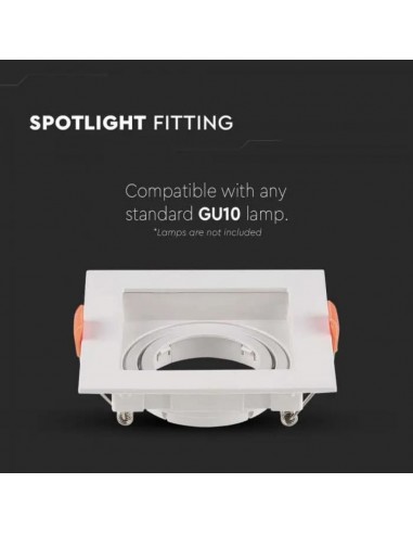 6656-Portafaretto LED da Incasso Quadrato GU Colore Bianco-5