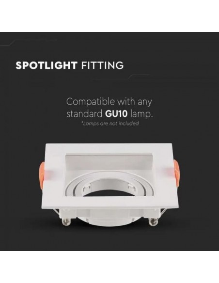 6656-Portafaretto LED da Incasso Quadrato GU Colore Bianco-5