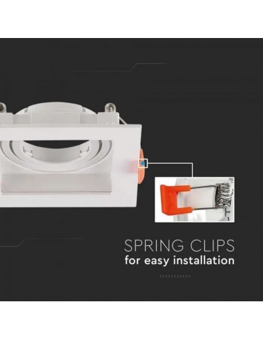 6656-Portafaretto LED da Incasso Quadrato GU Colore Bianco-6