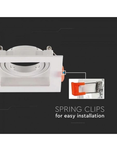 6656-Portafaretto LED da Incasso Quadrato GU Colore Bianco-6