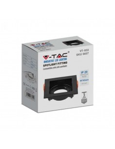 6657-Portafaretto LED da Incasso Quadrato GU Colore Nero-1 2