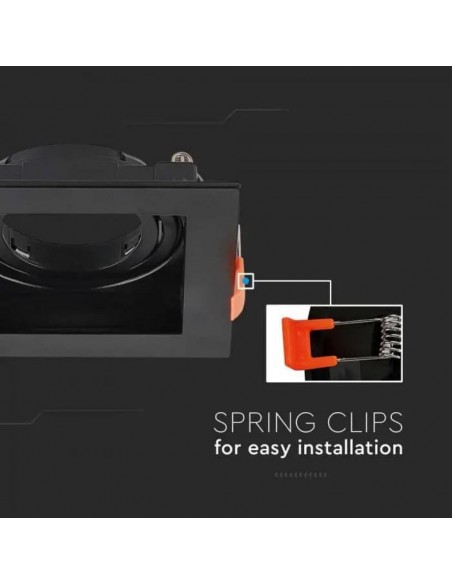 6657-Portafaretto LED da Incasso Quadrato GU Colore Nero-6