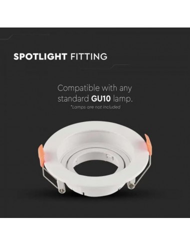 6658-Portafaretto LED da Incasso Rotondo GU Colore Bianco Orientabile-5
