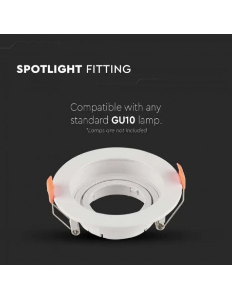 6658-Portafaretto LED da Incasso Rotondo GU Colore Bianco Orientabile-5