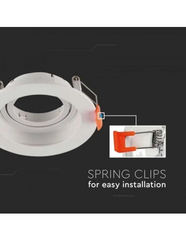 6658-Portafaretto LED da Incasso Rotondo GU Colore Bianco Orientabile-6