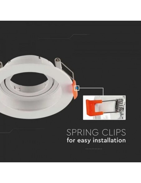 6658-Portafaretto LED da Incasso Rotondo GU Colore Bianco Orientabile-6