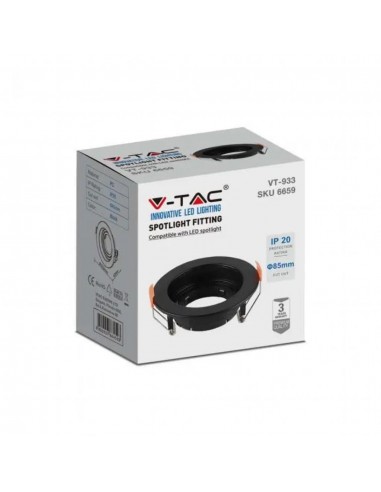 6659-Portafaretto LED da Incasso Rotondo GU Colore Nero Orientabile-2