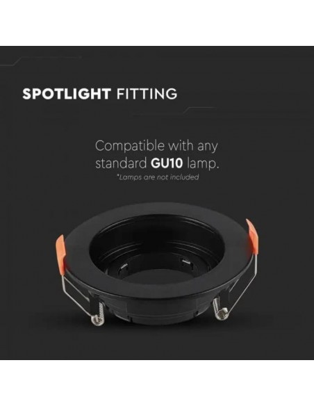 6659-Portafaretto LED da Incasso Rotondo GU Colore Nero Orientabile-5