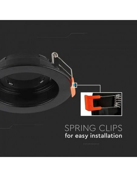 6659-Portafaretto LED da Incasso Rotondo GU Colore Nero Orientabile-6