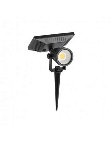 6661-Faretto LED da Giardino con Picchetto Colore Nero Con Pannello Solare   -1