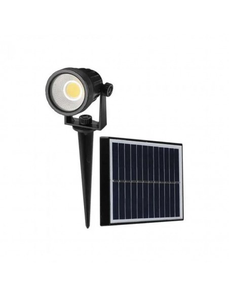 Faretto LED da Giardino con Picchetto Nero Con Pannello Solare 2W 4000K IP65
