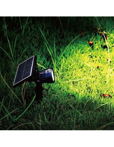 6662-Faretto LED da Giardino con Picchetto Colore Nero Con Pannello Solare   -4