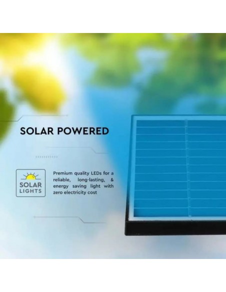 6662-Faretto LED da Giardino con Picchetto Colore Nero Con Pannello Solare   -7