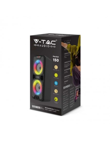 6663-Altoparlante Ricaricabile x con USB e Scheda TF RGB xPollici-2