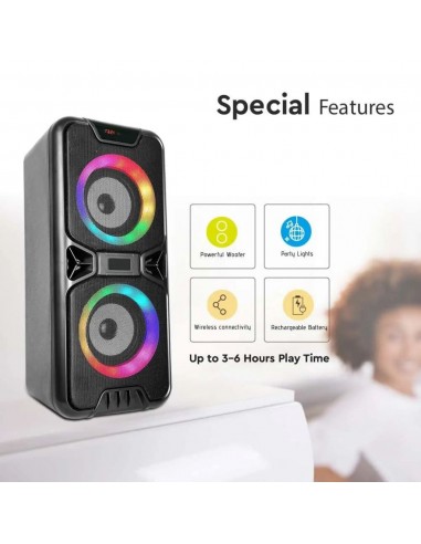 6663-Altoparlante Ricaricabile x con USB e Scheda TF RGB xPollici-6