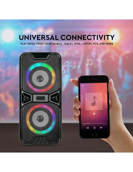 6663-Altoparlante Ricaricabile x con USB e Scheda TF RGB xPollici-7