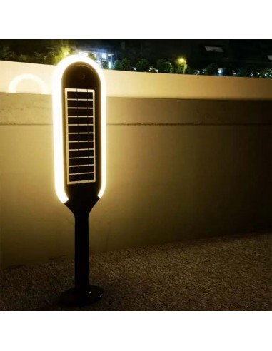 6665-Piantana Solare LED da Giardino  Colore Bianco e Nero  -5