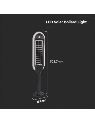 6666-Piantana Solare LED da Giardino  Colore Bianco e Nero  -3