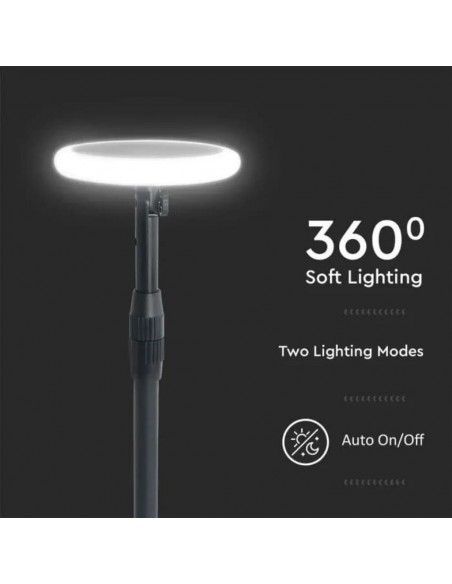 Piantana Solare LED da Giardino 3W con Picchetto Doppio montaggio Bianco e Nero 4000K IP65 (2 Lampade)