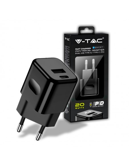 6677-Adattatore da Viaggio USB   PD QC Colore Nero-1