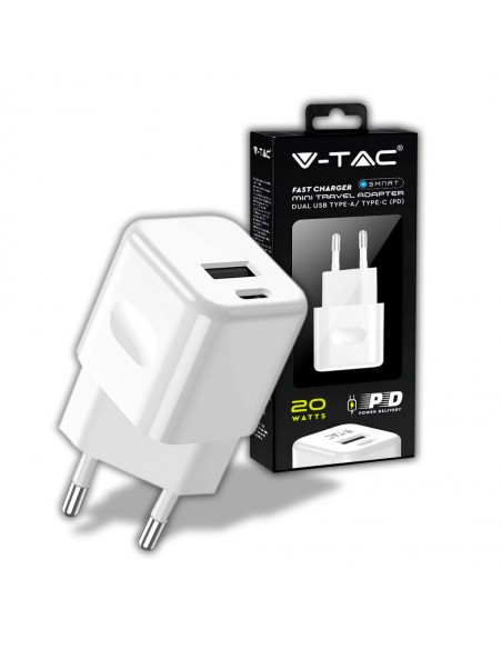 6678-Adattatore da Viaggio USB   PD QC Colore Bianco-1